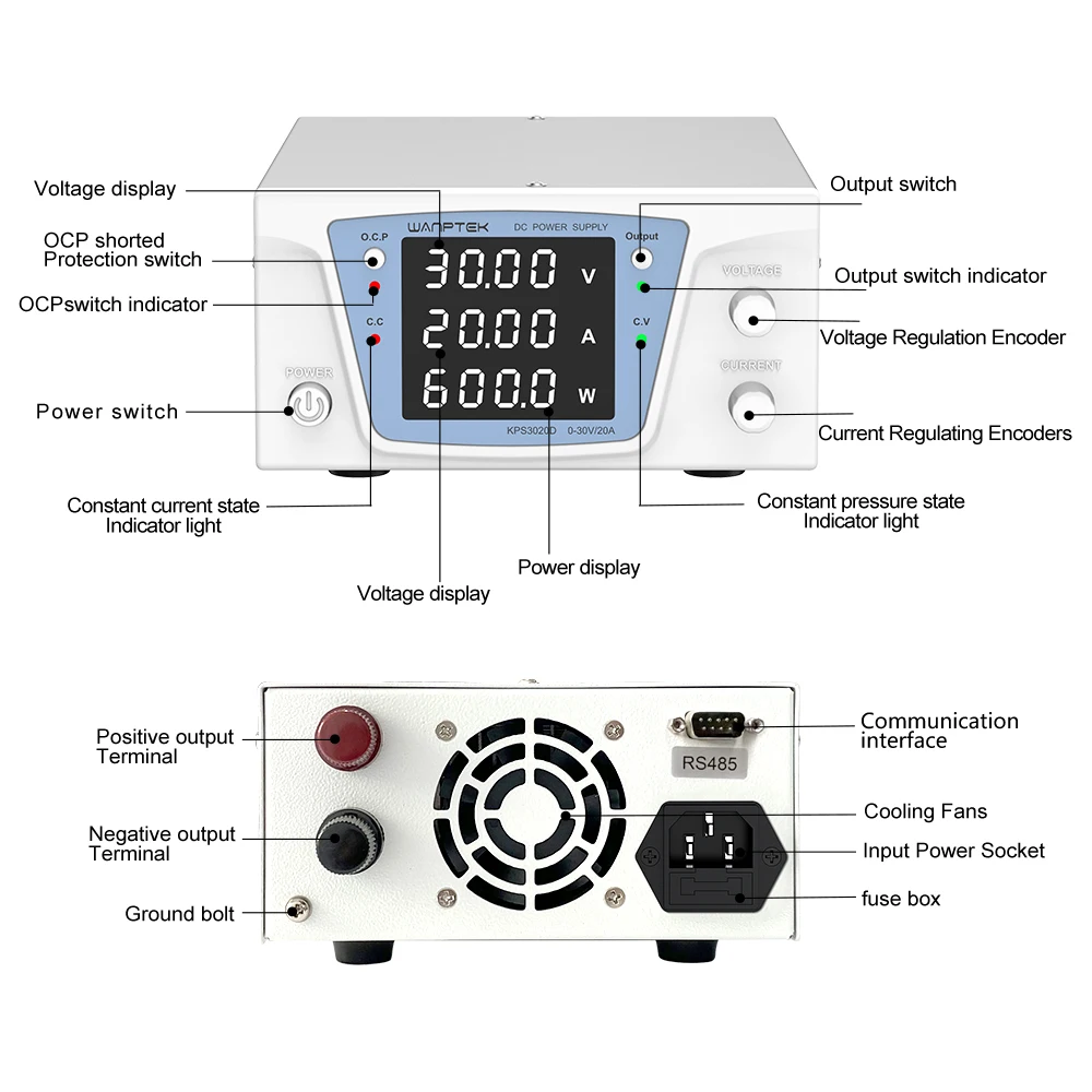 Wanptek RS485/RS232 Lab Progra - Programmable Dc Power Supply 60V 10A recensie en prijs